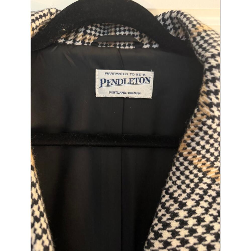 Pendleton Vintage NWOT Wool Blend Houndstooth Glen Plaid OverCoat XL Preppy Chic - Picture 9 of 9